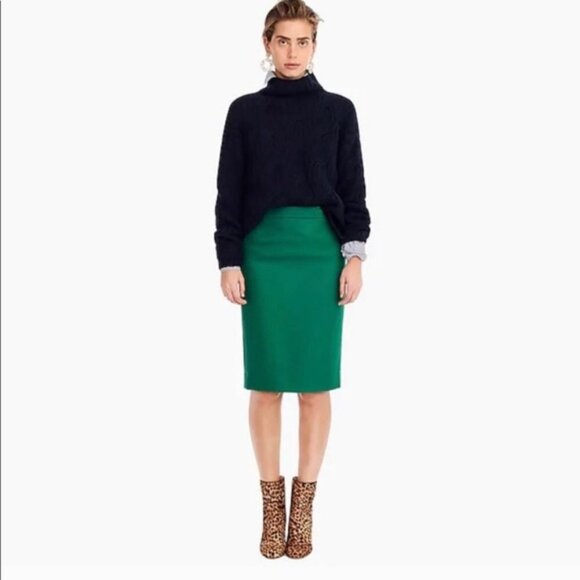 J. Crew Factory Pencil Skirt in Double Serge Wool - Picture 3 of 8